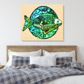 Toile Brillant contemporain Friendly Poisson imprimé art (Insitu(Chambre))