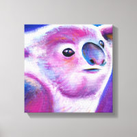 Brillant violet Koala animal visage art