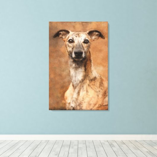 Toile Brindle Whippet Chien (Insitu (Plancher de Bois))