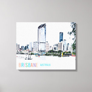 Toile Brisbane Australie skyline imprimé voyage moderne