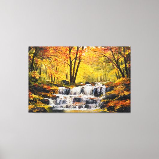 Toile Brisk Automne Caschute d'eau Huile Peinture Canvas (Recto)