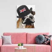 Toile British Bulldog et Bowler Casquette (Insitu(Salon))