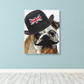 Toile British Bulldog et Bowler Casquette (Insitu (Plancher de Bois))