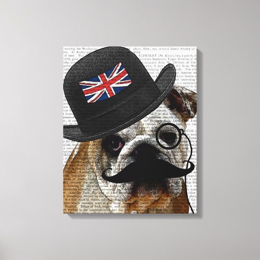 Toile British Bulldog et Bowler Casquette (Recto)