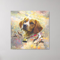 Brittany Spaniel Art, Chasse de faisan
