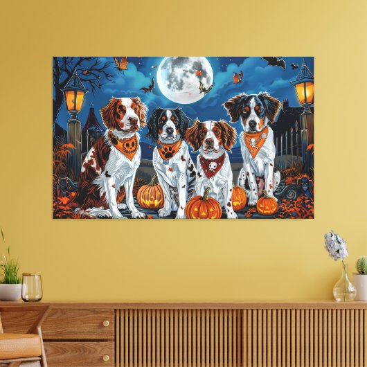 Toile Brittany Spaniel Halloween Effrayant (Insitu(Salon))