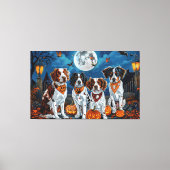 Toile Brittany Spaniel Halloween Effrayant (Recto)