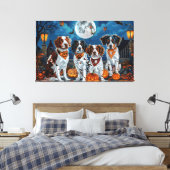 Toile Brittany Spaniel Halloween Effrayant (Insitu(Chambre))