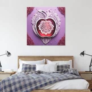 Toile Broderie de pomme en argent art IA