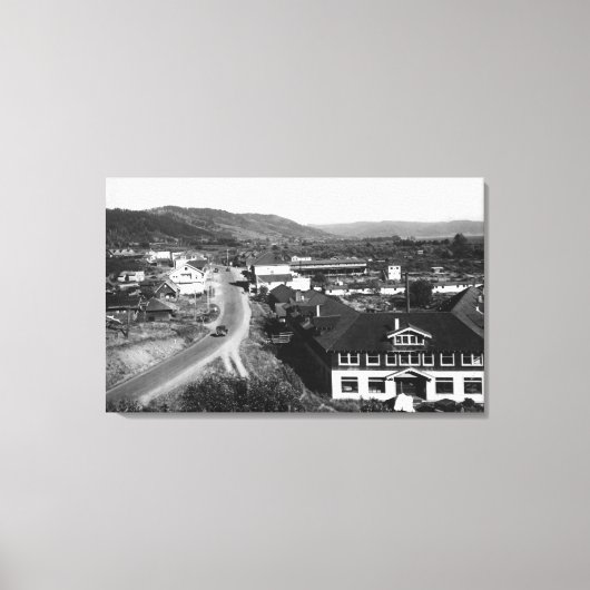 Toile Brookings, Oregon Town View et Ocean Photo (Recto)