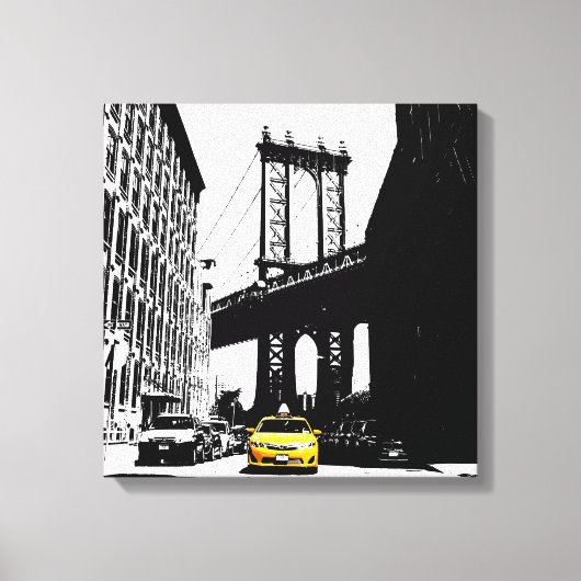 Toile Brooklyn Bridge Taxi jaune New York City Nyc (Recto)