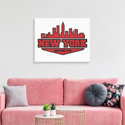 Toile Brooklyn New York | Script de style de bloc (Insitu(Salon))