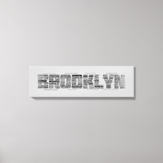 Toile Brooklyn NY New York Word Art (Recto)