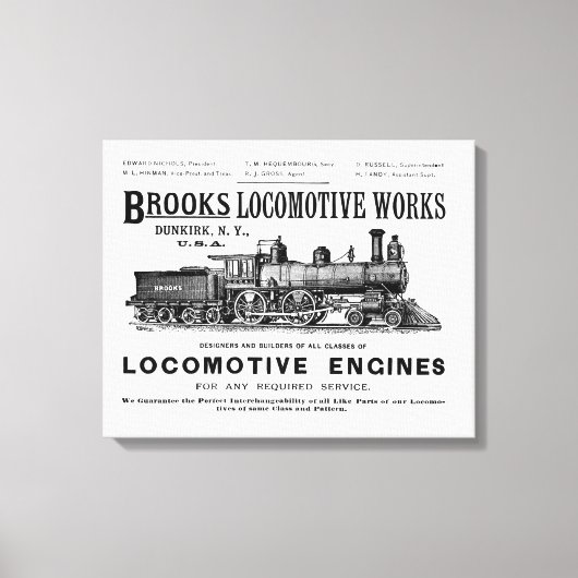Toile Brooks Steam Locomotive Works 1890 (Recto)