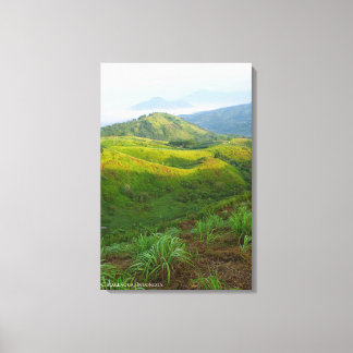 Toile Brouillard du matin paysage de colline brumeuse ph