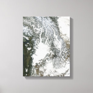 Toile Brouillard et neige dans le nord-ouest Pacifique