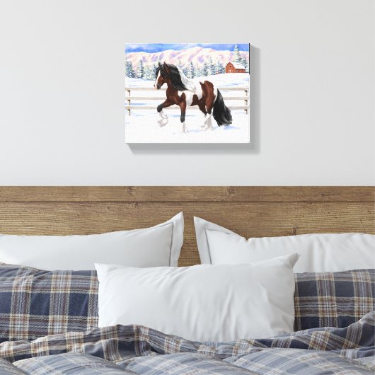 Toile Brown Bay Gypsy Vanner Draft Horse (Insitu(Chambre))