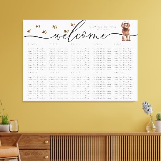 Toile Brown chiot Cavapoo Bienvenue de siège Numéros de  (Insitu(Salon))