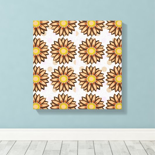 Toile Brown Fleurs rose pois point motif floral (Insitu (Plancher de Bois))