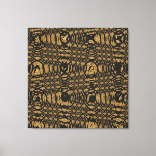 Toile Brown Léopard Noir moderne Cercle Abstrait Vague