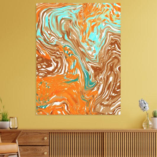 Toile Brown, orange, couleurs Boho Abstrait (Insitu(Salon))