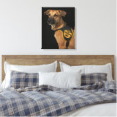 Toile Brown rescue dog with adopt vest (Insitu(Chambre))
