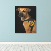 Toile Brown rescue dog with adopt vest (Insitu (Plancher de Bois))