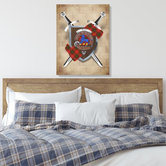 Toile Bruce Clan Badge Crossed Swords Canvas Imprimer (Insitu(Chambre))