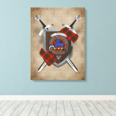 Toile Bruce Clan Badge Crossed Swords Canvas Imprimer (Insitu (Plancher de Bois))