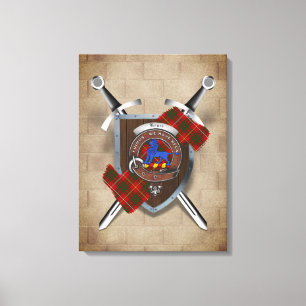 Toile Bruce Clan Badge Crossed Swords Canvas Imprimer