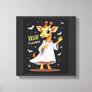 Toile Bruh C'est Halloween Drôle Dabbing Fantôme Girafe 
