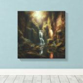 Toile Brume dorée sur les chutes cachées du canyon mouss (Insitu (Plancher de Bois))