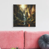 Toile Brume dorée sur les chutes cachées du canyon mouss (Insitu(Salon))