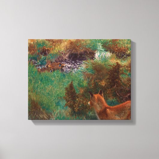 Toile Bruno Liljefors - Fox Stalking Wild Ducks (Recto)