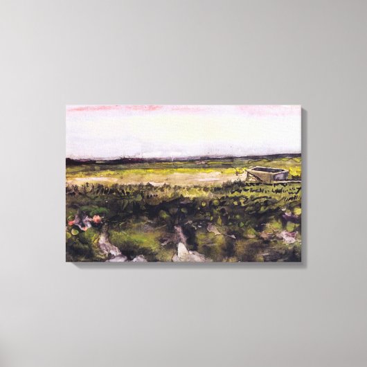 Toile Bruyère avec une brouette par Vincent van Gogh (Recto)