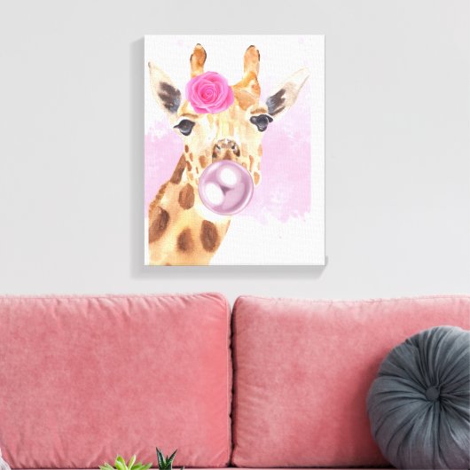 Toile Bubble Bubblegum Flower Giraffe (Insitu(Salon))
