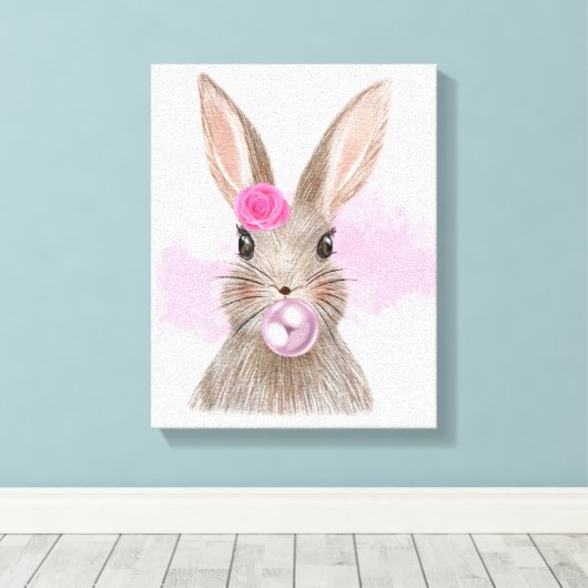 Toile Bubblegum Rabbit Art mur (Insitu (Plancher de Bois))