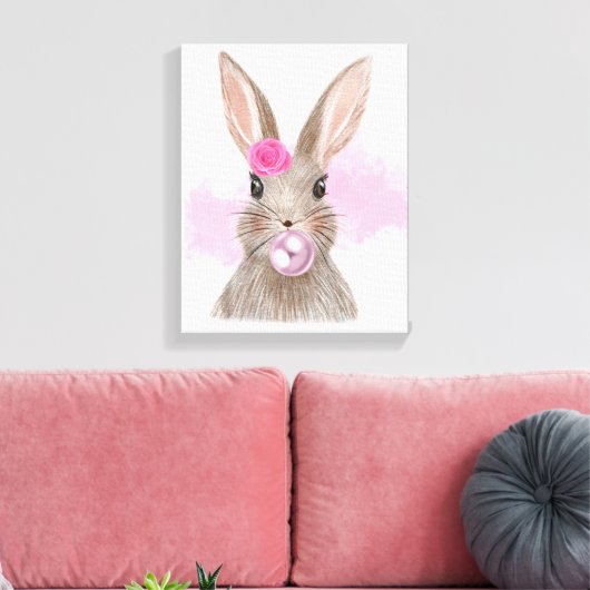 Toile Bubblegum Rabbit Art mur (Insitu(Salon))