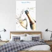 Toile Bubbly champagne Joyeux anniversaire (Insitu(Chambre))