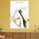 Toile Bubbly champagne Joyeux anniversaire (Insitu(Salon))