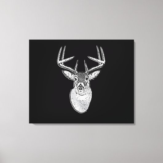 Toile Buck sur noir design White Tail Deer (Recto)