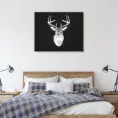 Toile Buck sur noir design White Tail Deer (Insitu(Chambre))