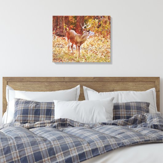 Toile Buck Wild Deer in Woods Canvas Imprimer (Insitu(Chambre))