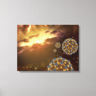 Toile Buckyballs flottant dans l'espace interstellaire