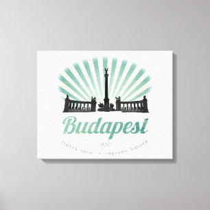 Toile Budapest, Hongrie, Carré de Héroé, poster magyar