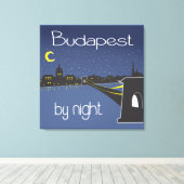 Toile Budapest la nuit, Hongrie (Insitu (Plancher de Bois))