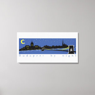 Toile Budapest la nuit, Hongrie, magyar
