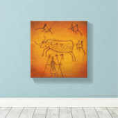 Toile Buffalo and Tribal Warriors (Insitu (Plancher de Bois))