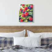 Toile Buisson de framboises et de mûres Aquarelle Fruit (Insitu(Chambre))