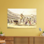 Toile Bull Charging a Picador, 1865 (litho couleur) (Insitu(Salon))